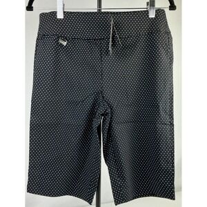 Premise‎ Studio Black Polka Dot Bermuda Shorts Tummy Control Womens Small